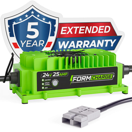 24V 25A Battery Charger - Forklift, Electric Pallet Jack, Floor Scrubber - Lithium, Lead Acid, AGM