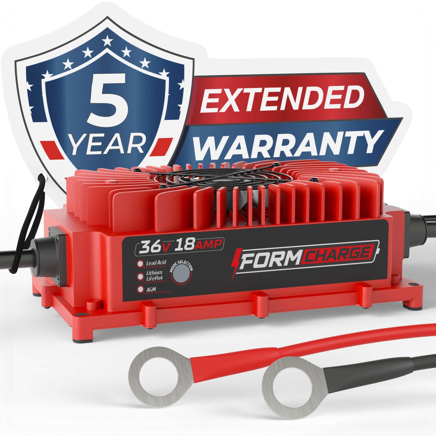 36V Universal Golf Cart Charger - Onboard - 36V 18A Lithium, LiFePO4, Lead Acid, AGM