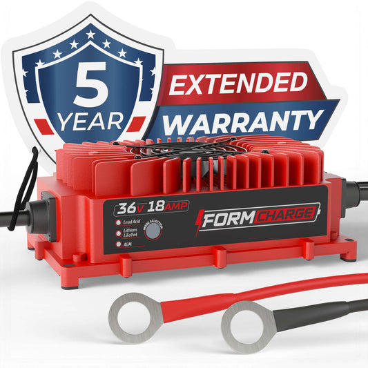 36V Universal Golf Cart Charger - Onboard - 36V 18A Lithium, LiFePO4, Lead Acid, AGM