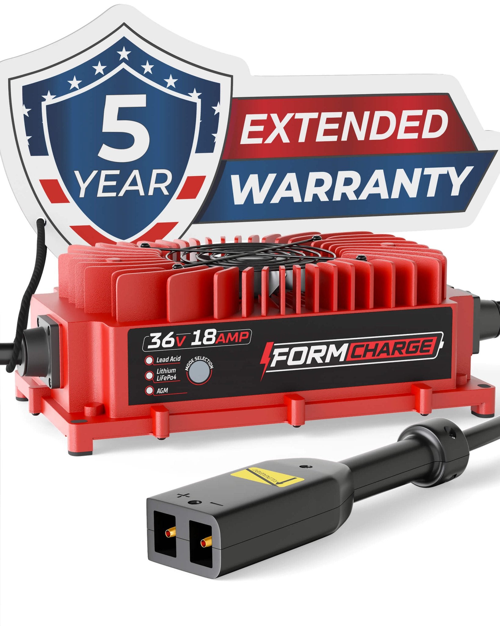 FORM Charge EZGO TXT 36V 18A golf cart battery charger