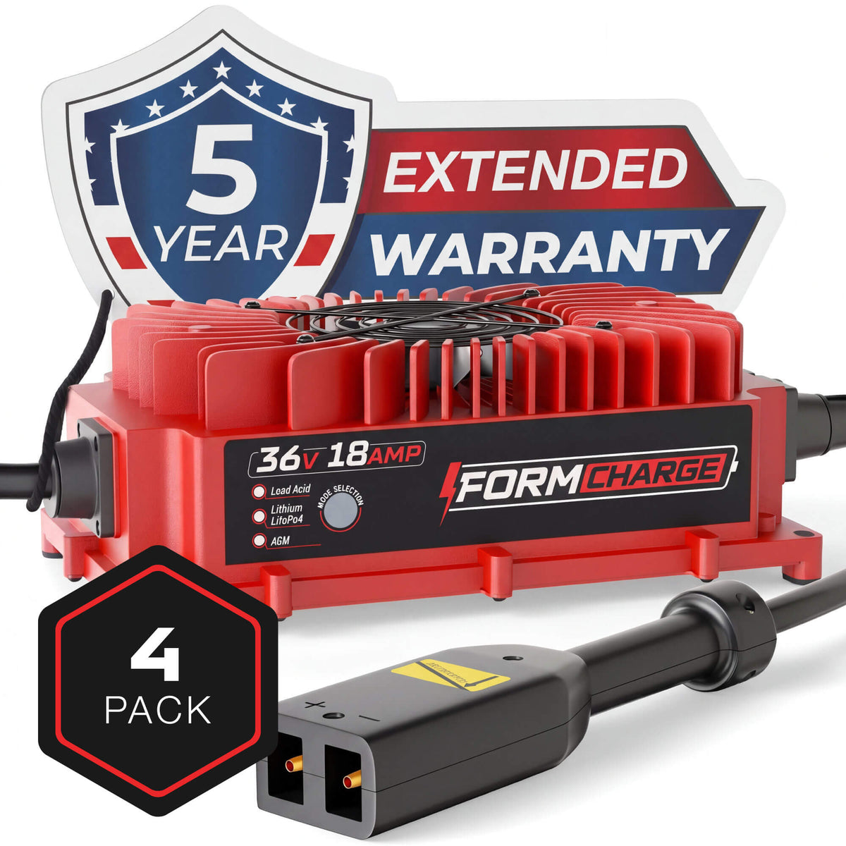 REFURBISHED - EZGO 36V Golf Cart Charger - TXT - 36V 18A Lithium, LiFePO4, Lead Acid, AGM