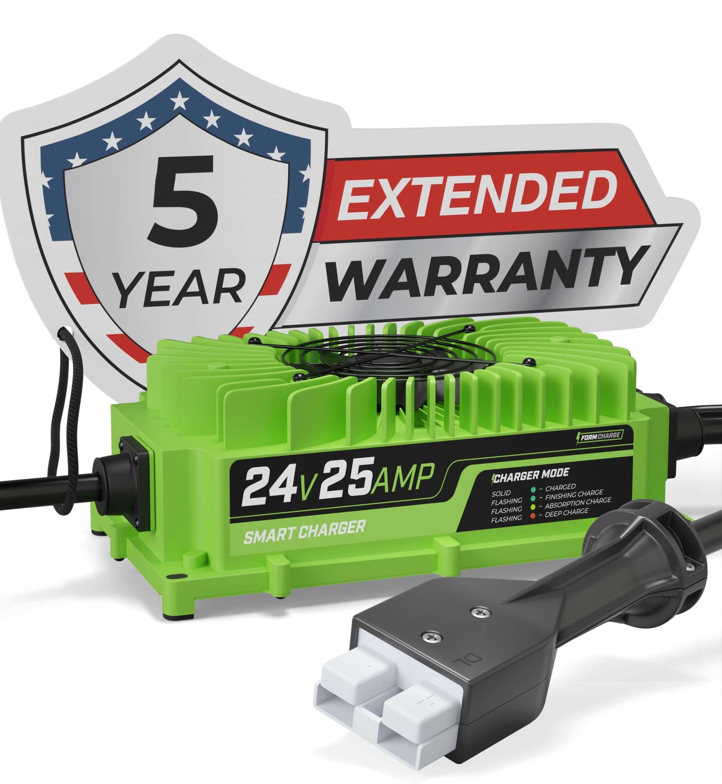 FORM 24 Volt Battery Charger for Forklift, Electric Pallet Jack, Floor Scrubber - 24V 25A