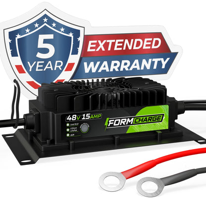 FORM 48 Volt Golf Cart Battery Charger for ICON Golf Carts - 48V 15 AMP Lithium, LiFePO4, Lead Acid, AGM