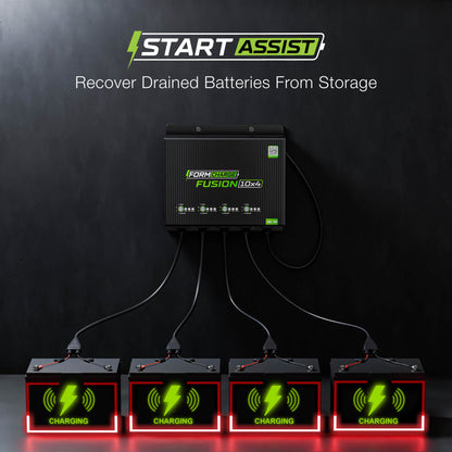 12V 40A 4-Bank Charger that recovers drained batteries from storage