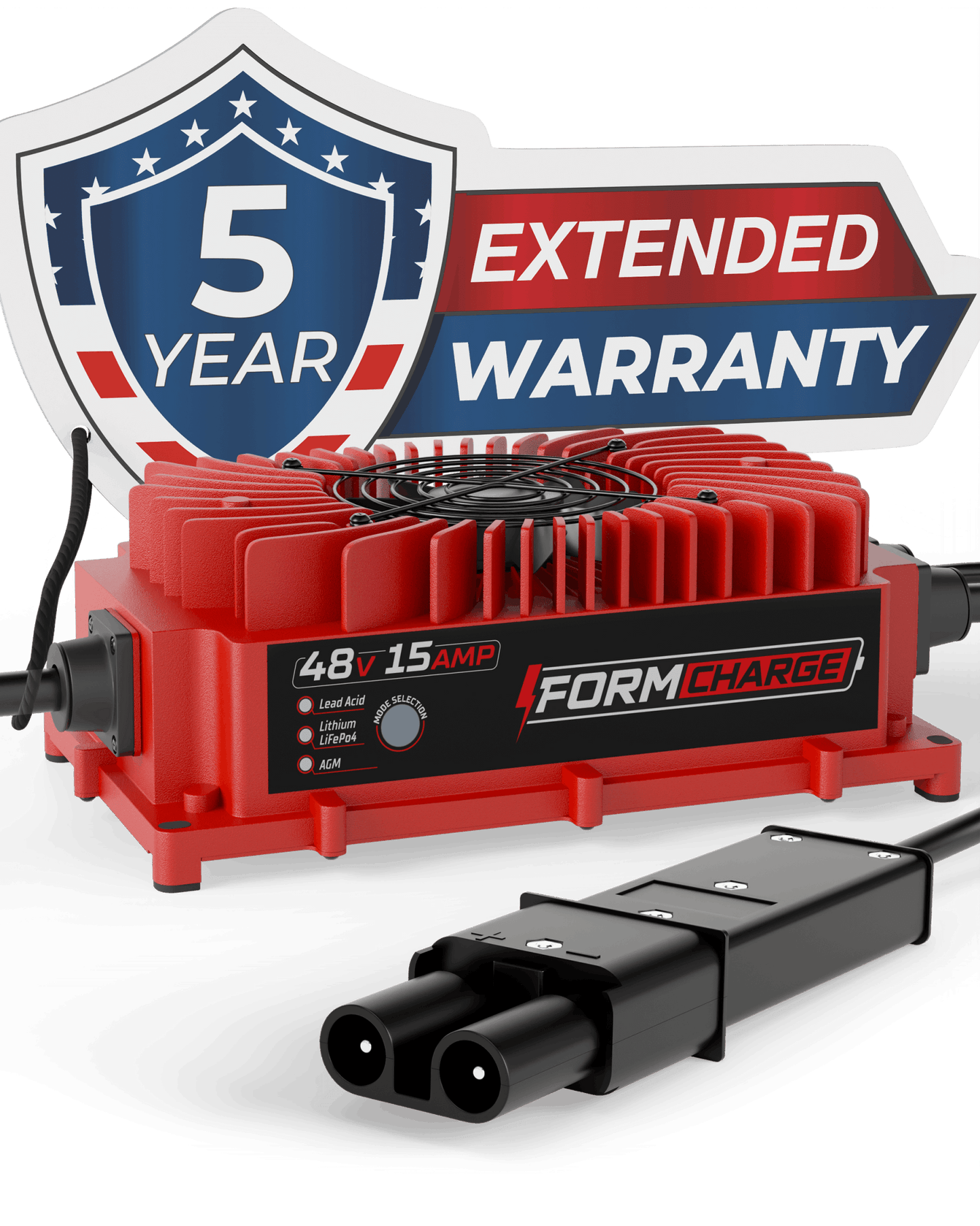 YAMAHA 48V Golf Cart Charger - G19 & G22 - 48V 15A Lithium, LiFePO4, Lead Acid, AGM